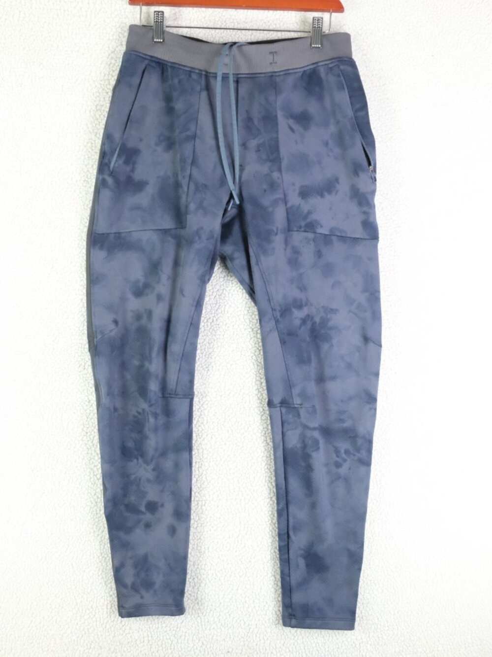 Lululemon Textured Tech Pants Mens Medium Blue Drawstring Training Athletic 30"